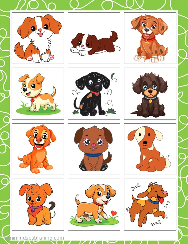 Cute Puppies coloring page