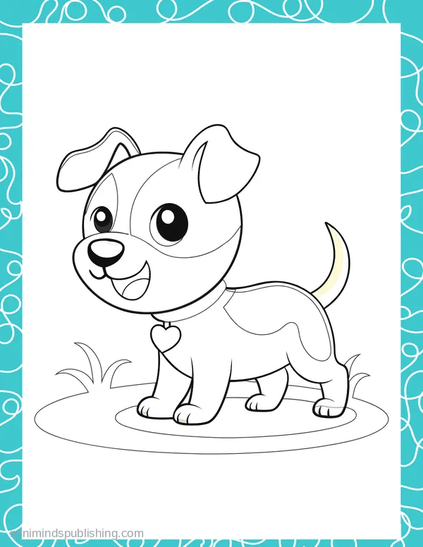 Cute Puppies 8 — free printable cute puppies coloring page