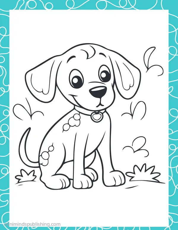 Cute Puppies 9 — free printable cute puppies coloring page