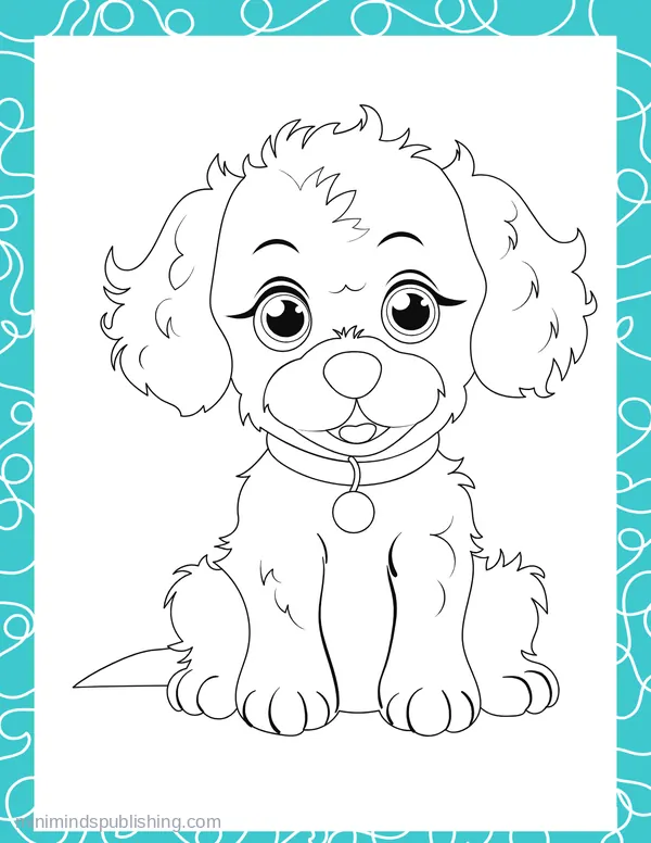 Cute Puppies 10 — free printable cute puppies coloring page