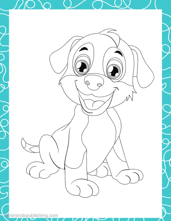 Cute Puppies 11 — free printable cute puppies coloring page
