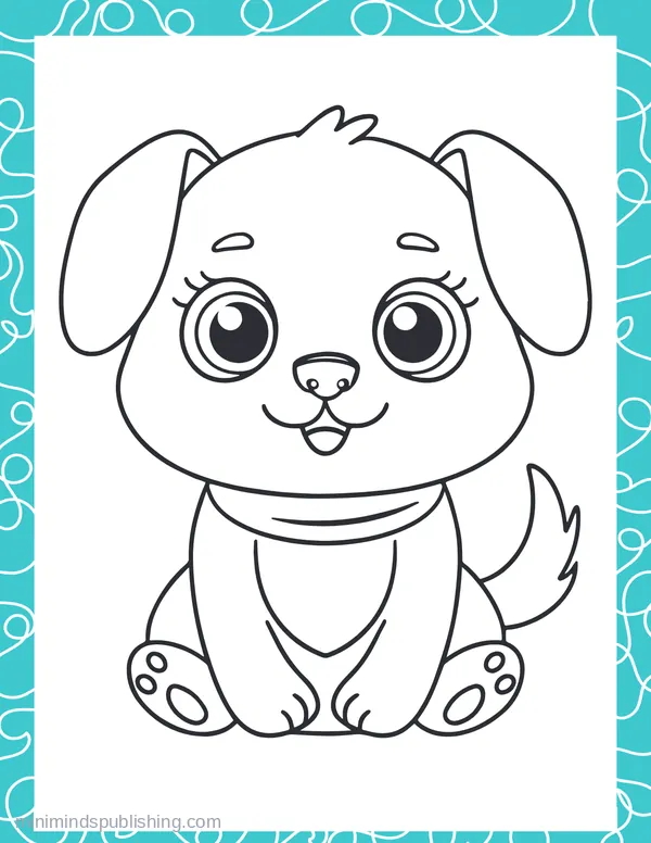 Cute Puppies 12 — free printable cute puppies coloring page