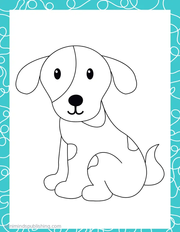 Cute Puppies 13 — free printable cute puppies coloring page