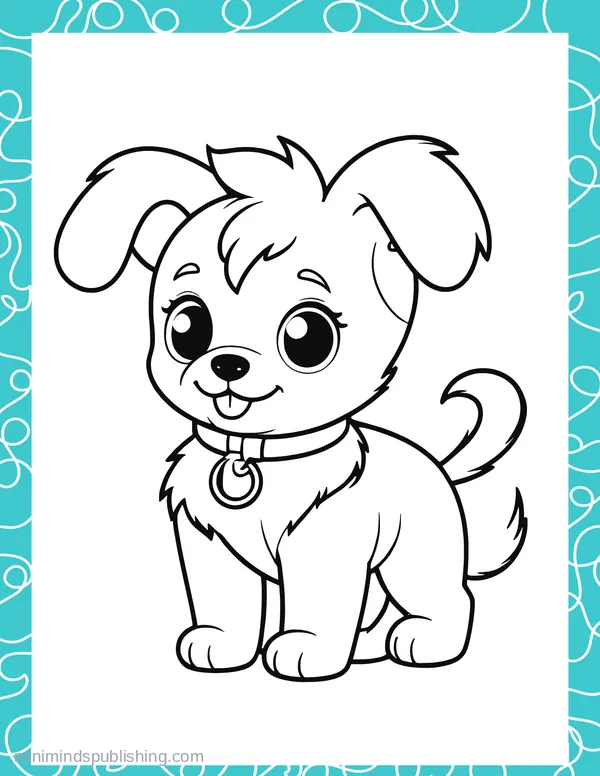 Cute Puppies 14 — free printable cute puppies coloring page
