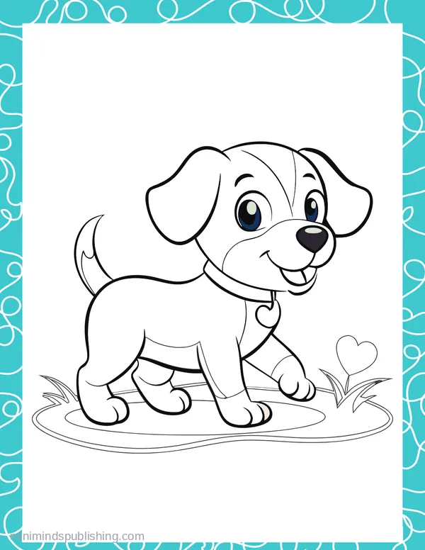 Cute Puppies 15 — free printable cute puppies coloring page