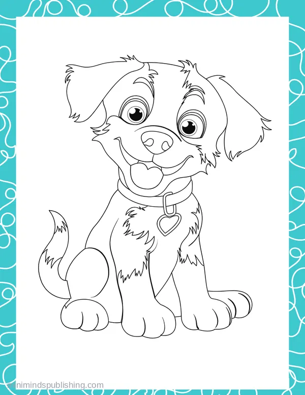 Cute Puppies 17 — free printable cute puppies coloring page