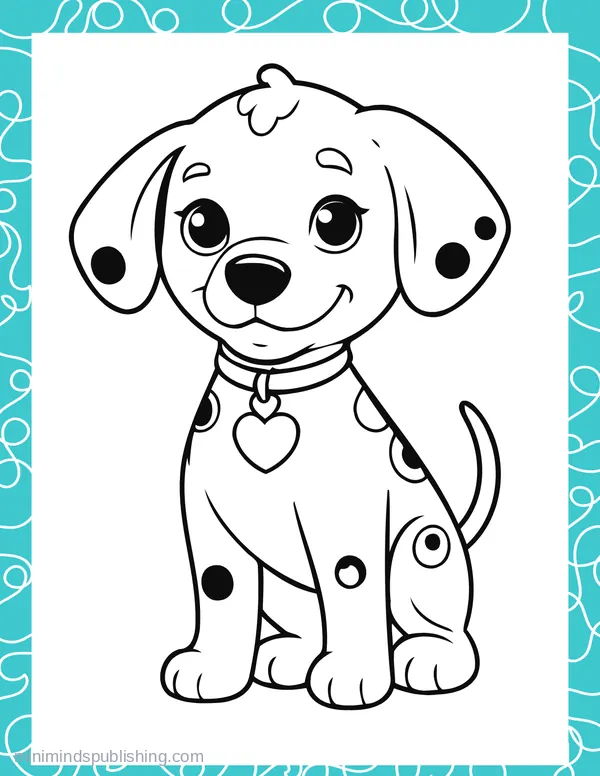 Cute Puppies 18 — free printable cute puppies coloring page