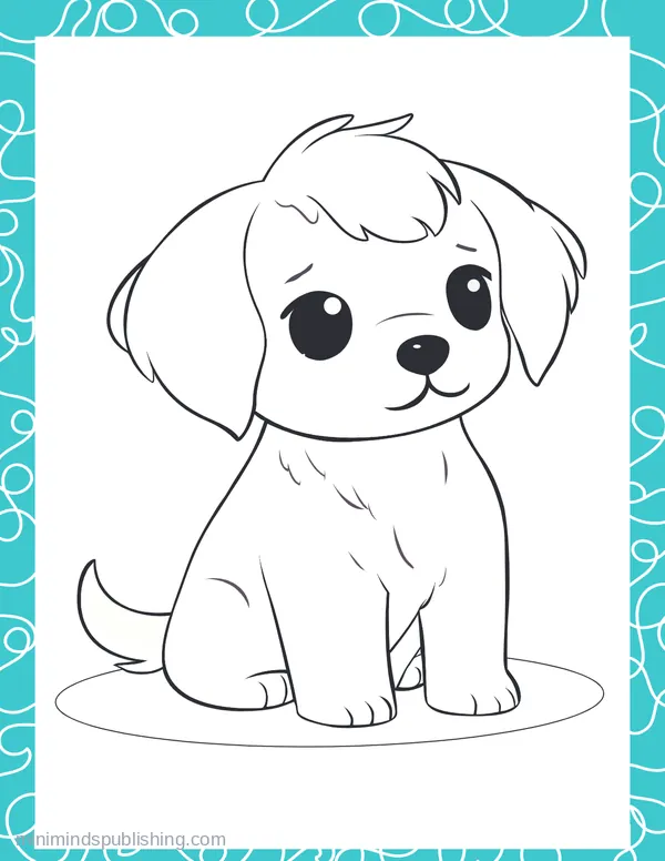 Cute Puppies 19 — free printable cute puppies coloring page