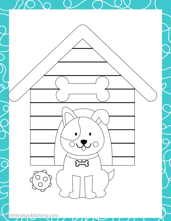 Cute Puppies 25 — free printable cute puppies coloring page