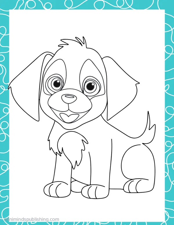 Cute Puppies 26 — free printable cute puppies coloring page