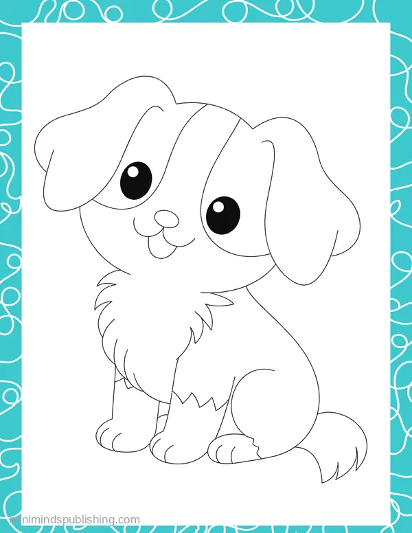 Cute Puppies 28 — free printable cute puppies coloring page