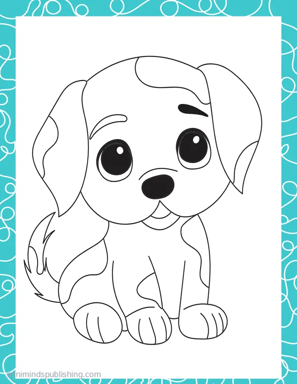 Cute Puppies 29 — free printable cute puppies coloring page