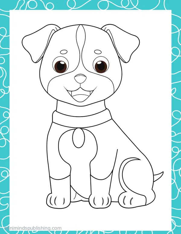 Cute Puppies 30 — free printable cute puppies coloring page