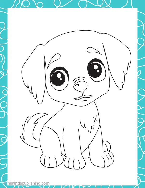Cute Puppies 31 — free printable cute puppies coloring page