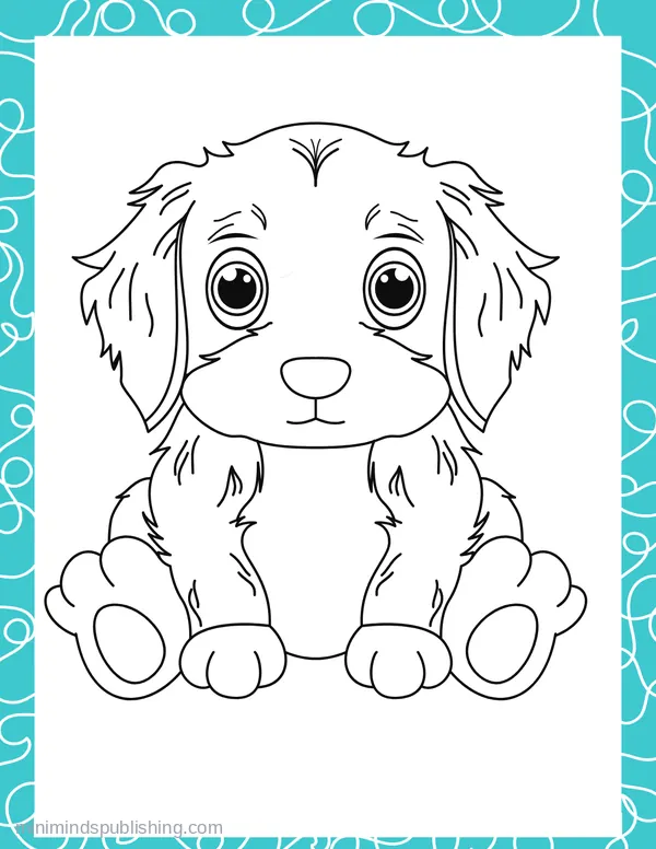 Cute Puppies 32 — free printable cute puppies coloring page