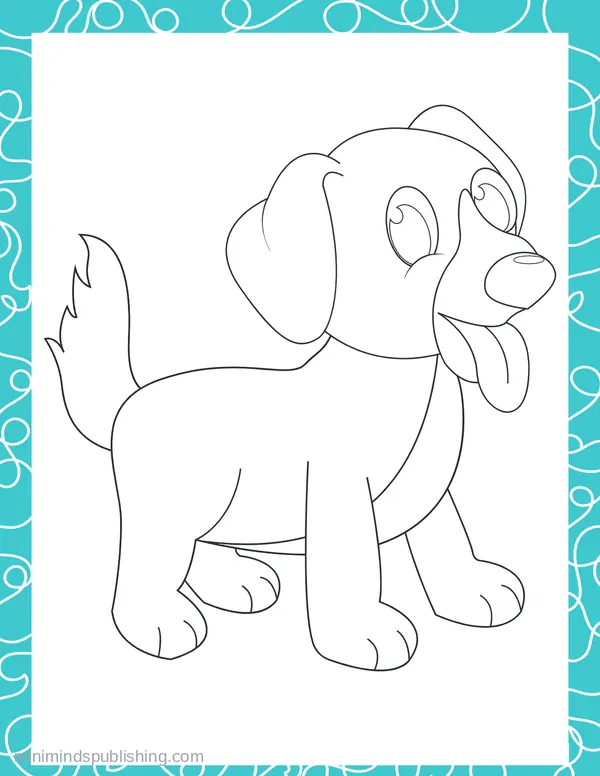 Cute Puppies 33 — free printable cute puppies coloring page