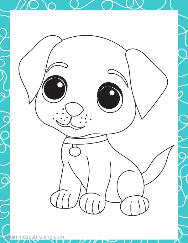 Cute Puppies 34 — free printable cute puppies coloring page