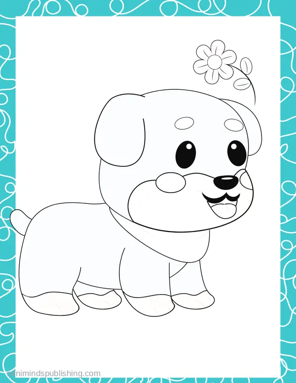 Cute Puppies 35 — free printable cute puppies coloring page