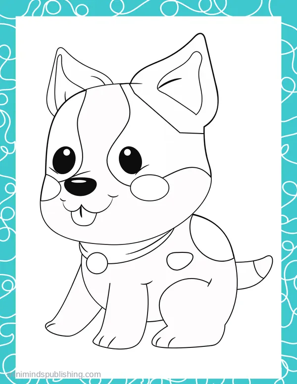 Cute Puppies 36 — free printable cute puppies coloring page