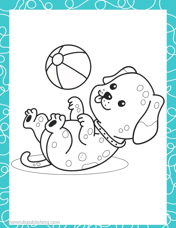 Cute Puppies 37 — free printable cute puppies coloring page