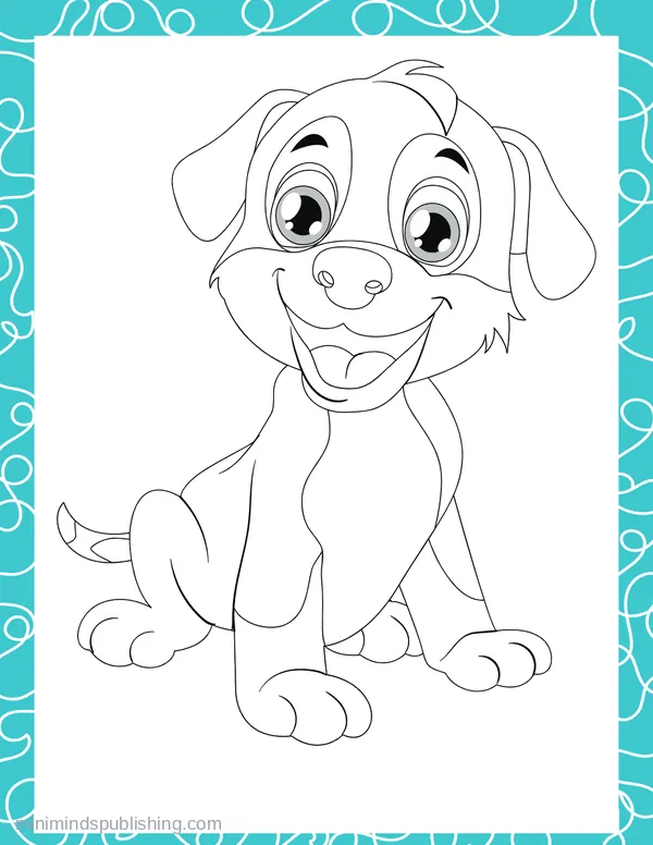 Cute Puppies 38 — free printable cute puppies coloring page