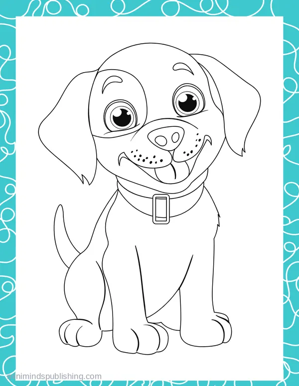 Cute Puppies 39 — free printable cute puppies coloring page
