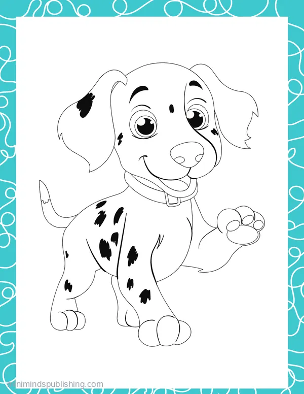 Cute Puppies 40 — free printable cute puppies coloring page