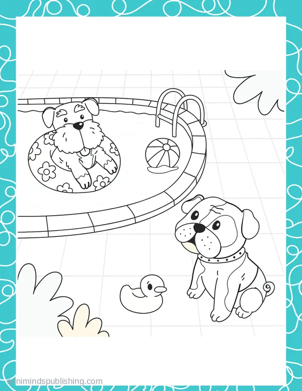 Cute Puppies 46 — free printable cute puppies coloring page