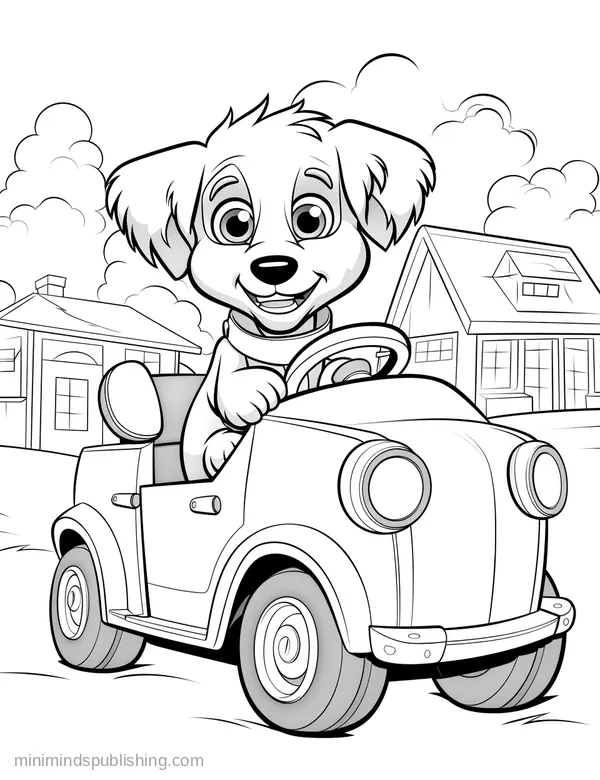 Cute Vehicles coloring page