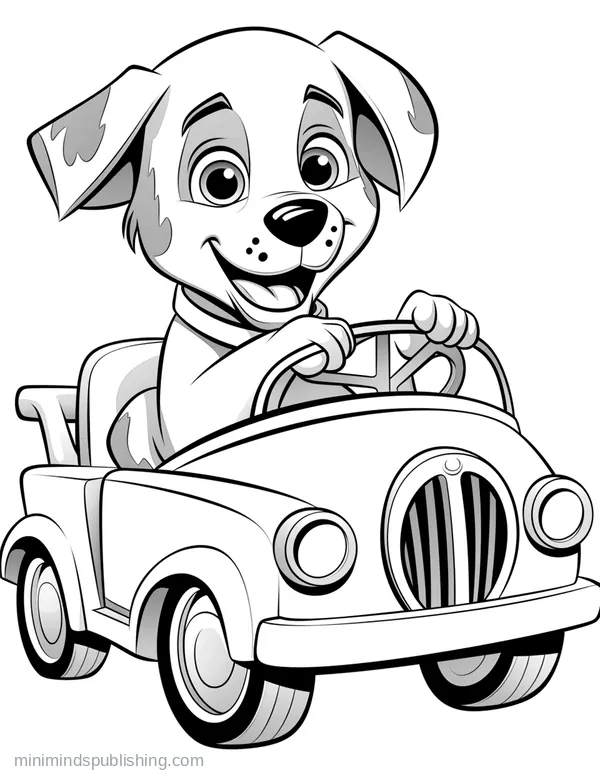 Cute Vehicle Coloring Page 2 — free printable cute vehicles coloring page