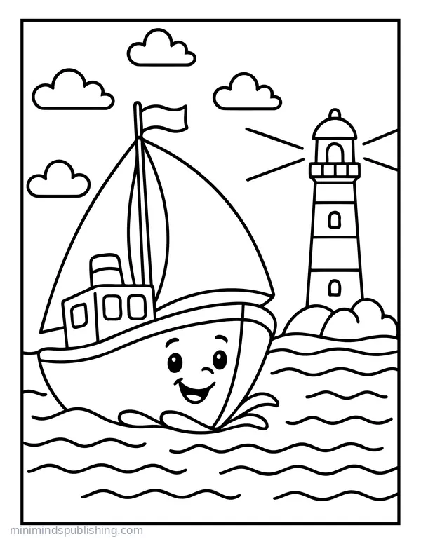 First Vehicle Coloring Page 3 — free printable first vehicles coloring page