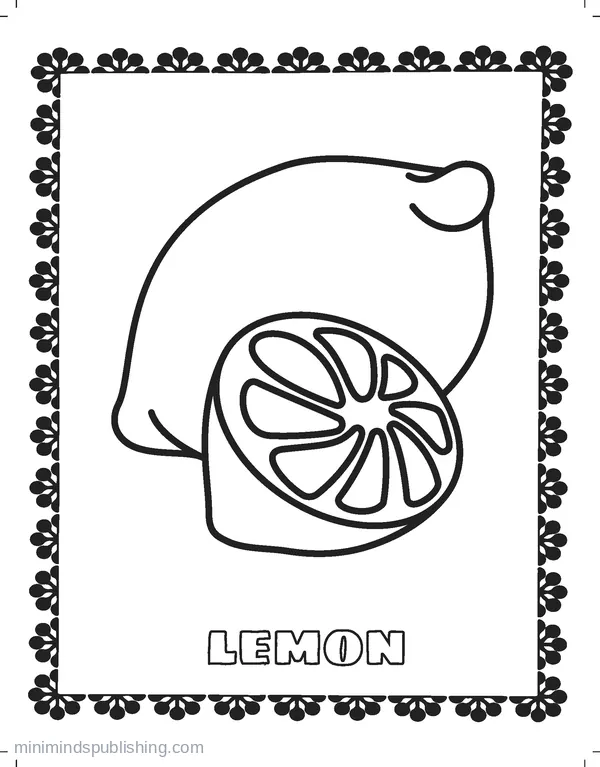 Fruits and Veggies Coloring Page 3 — free printable fruits & vegetables coloring page