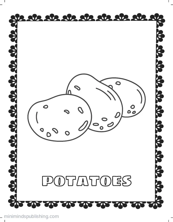 Fruits and Veggies Coloring Page 16 — free printable fruits & vegetables coloring page