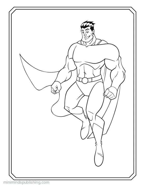 Superhero Coloring Page 3 — free printable superheroes coloring page