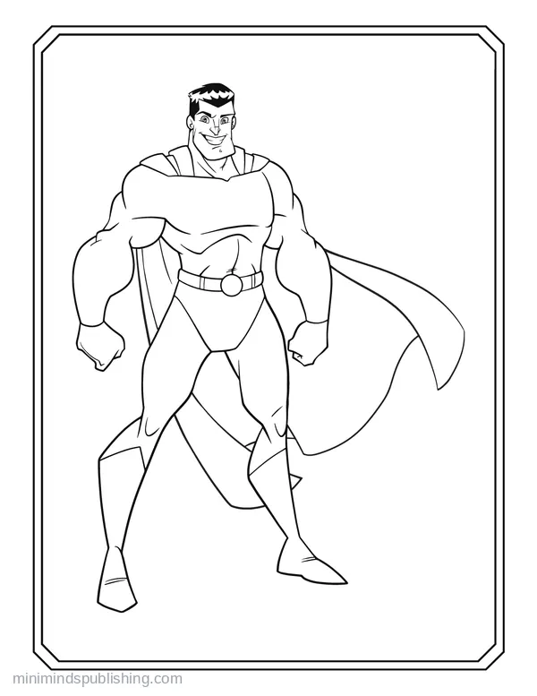 Superhero Coloring Page 9 — free printable superheroes coloring page