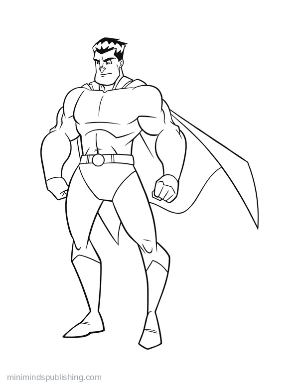 Superhero Coloring Page 22 — free printable superheroes coloring page