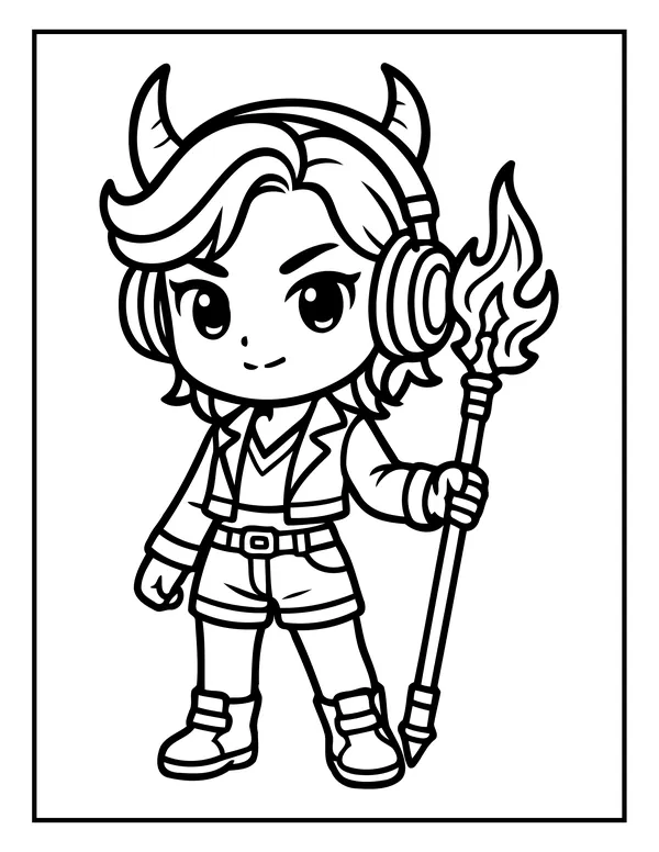 K-Pop Chibi 11 — free printable k-pop chibi coloring page