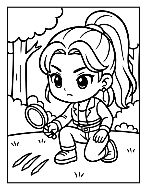 K-Pop Chibi 12 — free printable k-pop chibi coloring page