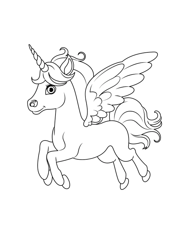 Unicorn and Dino 14 — free printable unicorns & dinosaurs coloring page