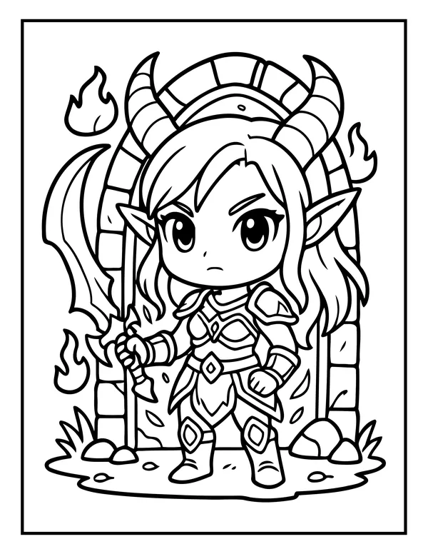 K-Pop Chibi 15 — free printable k-pop chibi coloring page
