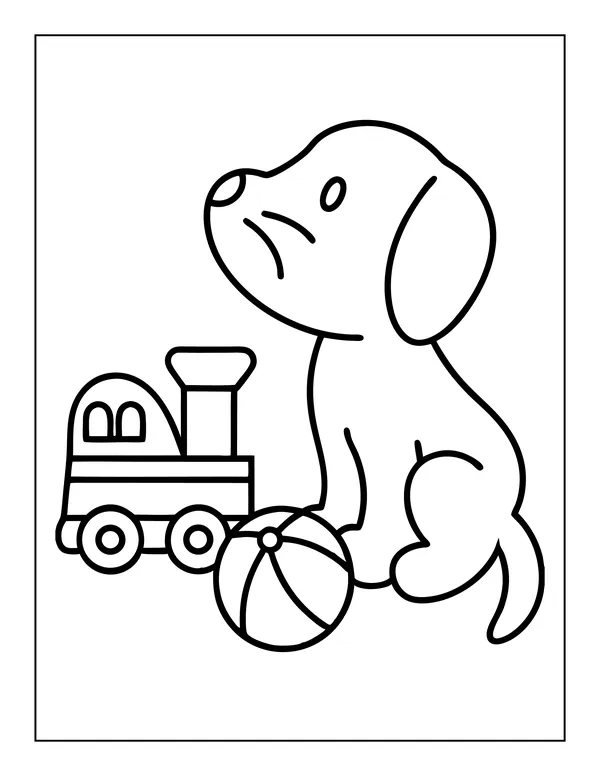 Cute Dogs 12 — free printable cute dogs coloring page