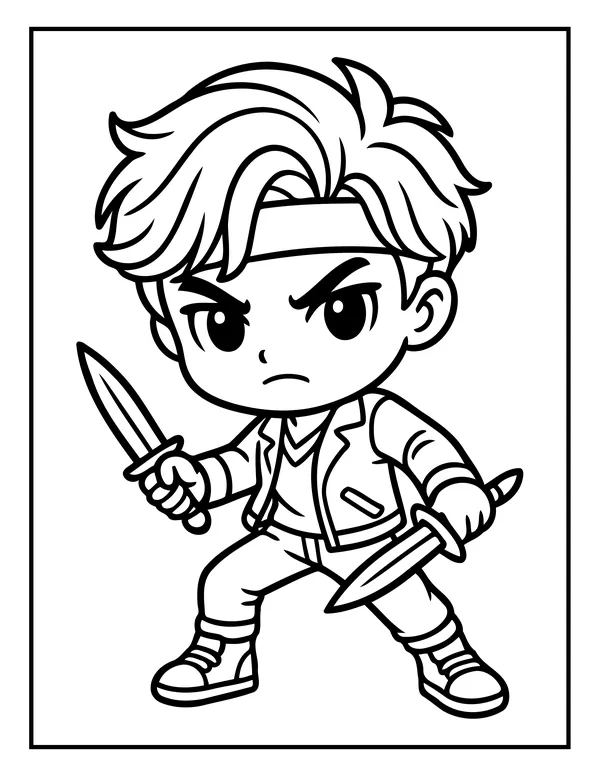 K-Pop Chibi 16 — free printable k-pop chibi coloring page
