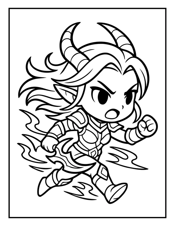 K-Pop Chibi 17 — free printable k-pop chibi coloring page