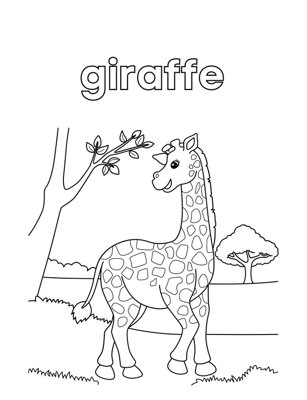 Cute Animals 14 — free printable cute animals coloring page