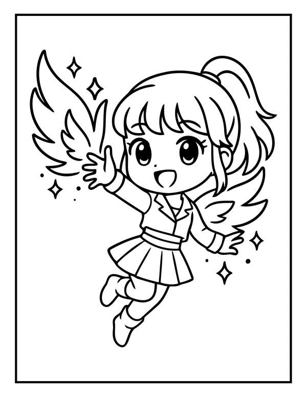 K-Pop Chibi 18 — free printable k-pop chibi coloring page