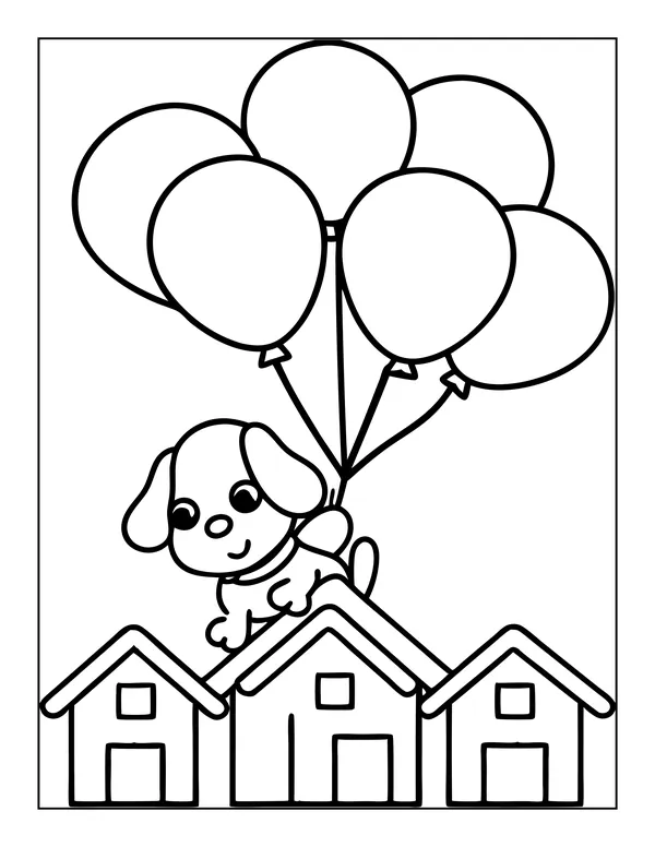 Cute Dogs 14 — free printable cute dogs coloring page