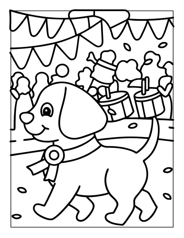 Cute Dogs 15 — free printable cute dogs coloring page