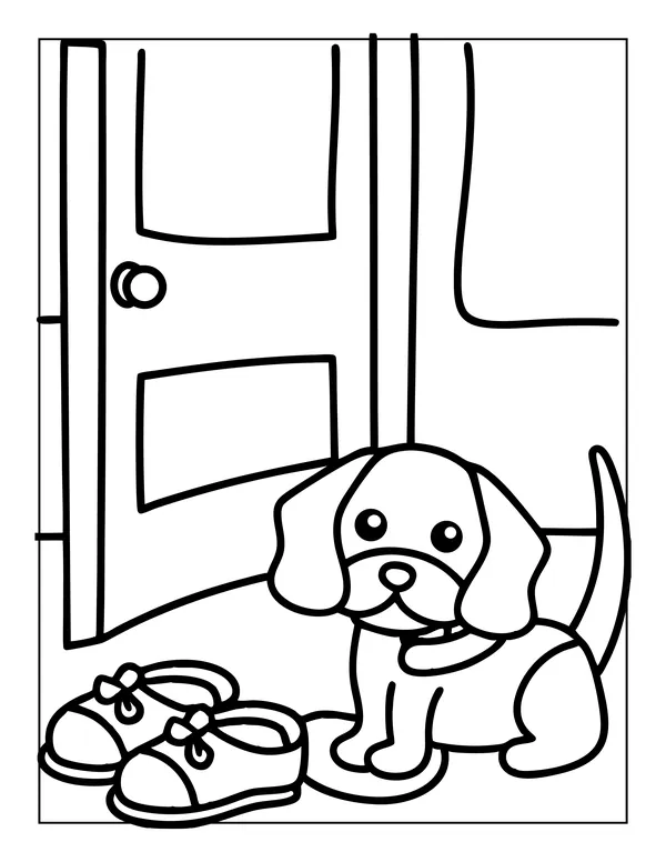 Cute Dogs 18 — free printable cute dogs coloring page