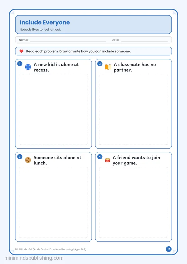 Include Everyone — free printable 1st Grade worksheet