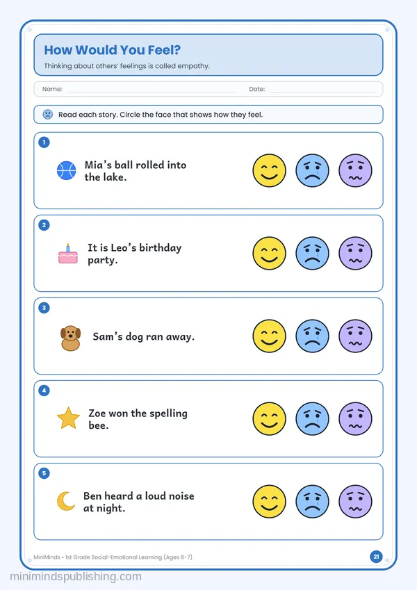 How Would You Feel? — free printable 1st Grade worksheet